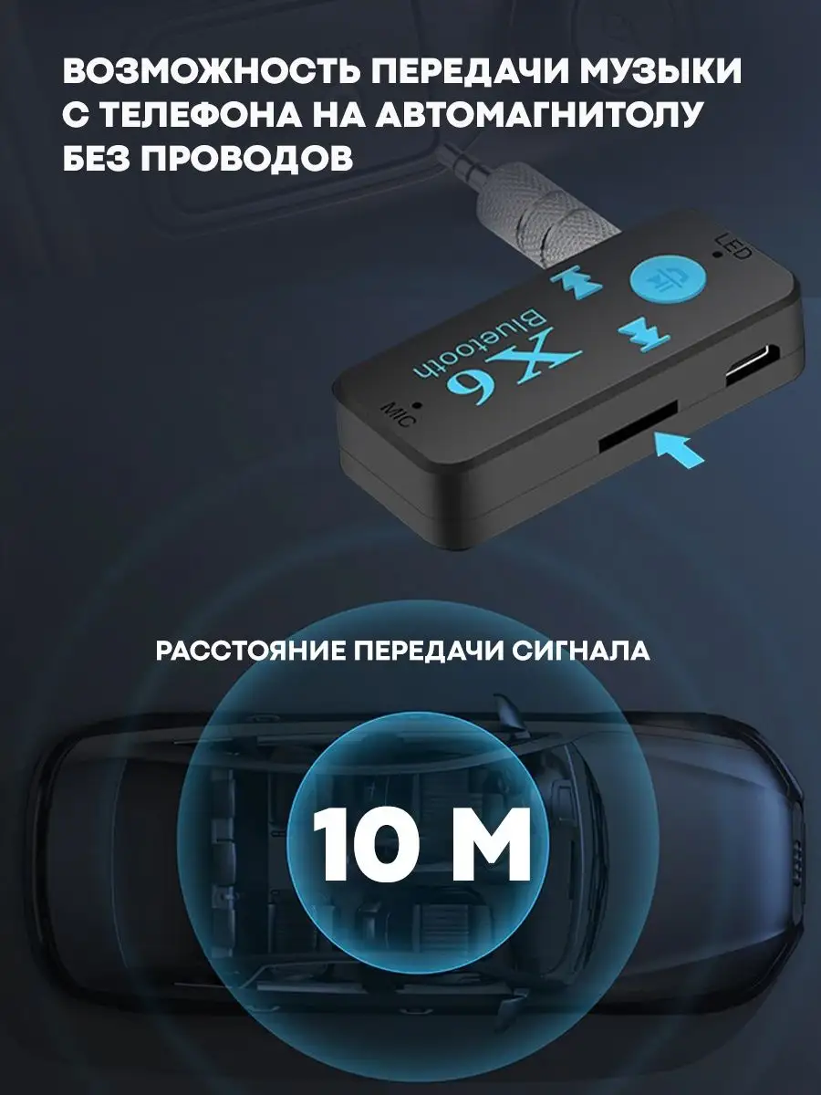 Bluetooth адаптер, блютуз aux AMFOX 19368357 купить в интернет-магазине  Wildberries