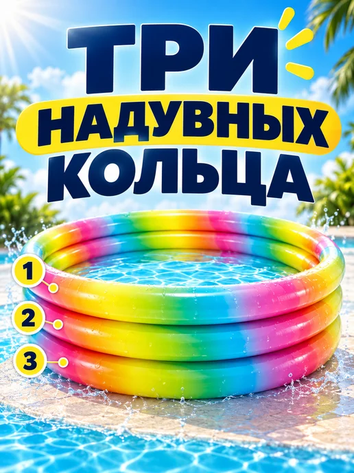 Бассейн надувной Водный детский надувной бассейн на дачу 147*33 см, 147x33 см, фото 5