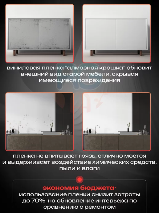 Reton Group Пленка самоклеящаяся для мебели 152х60см, белый, фото 4