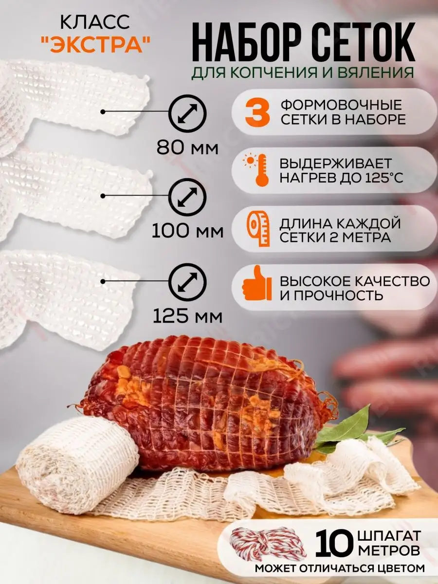 Сетка кулинарная для копчения мяса и рыбы, набор Meatrich 19389392 купить  за 267 ₽ в интернет-магазине Wildberries