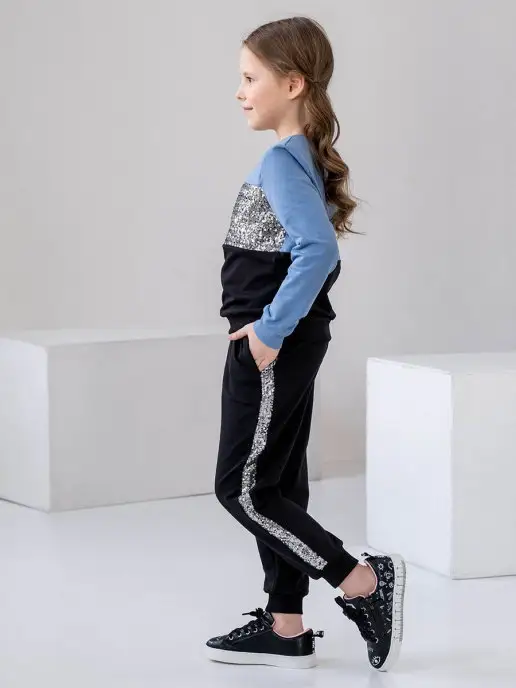 alolika Костюм спортивный трикотажный без начеса, голубой, фото 3