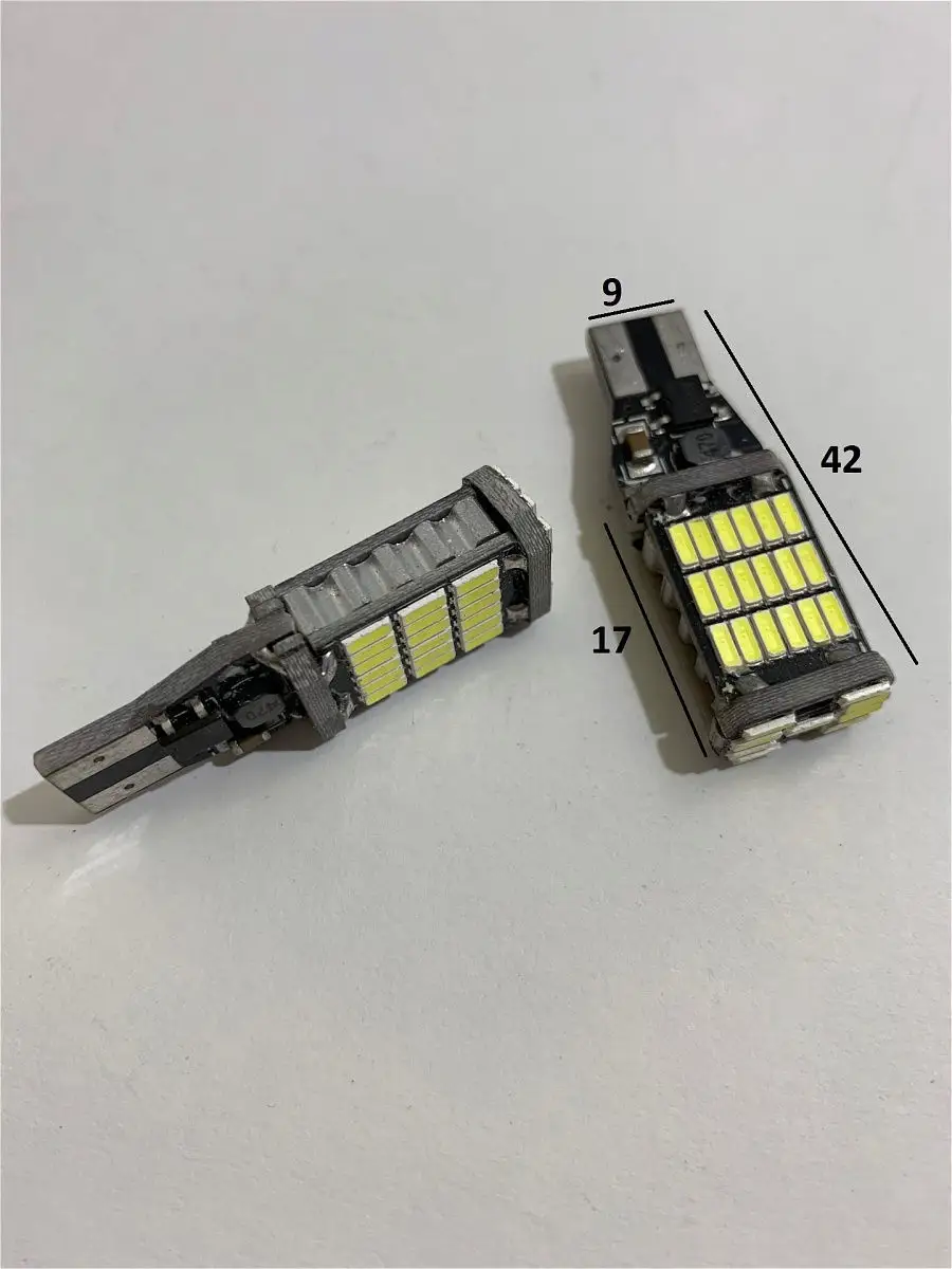 Лампа авто светодиодная Т15 с обманкой яркая комплект 2 шт led лампы  автомобильные 19435285 купить в интернет-магазине Wildberries