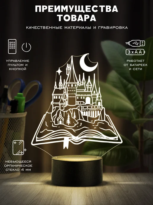 Flamingo Lamp Волшебная книга, Гарри Поттер, синий, фото 4