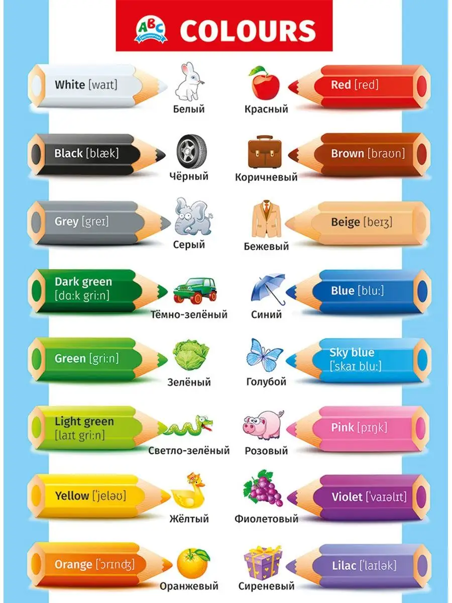 Плакаты по английскому языку Цвета и Времена года ТМ Мир поздравлений  19480653 купить за 295 ₽ в интернет-магазине Wildberries