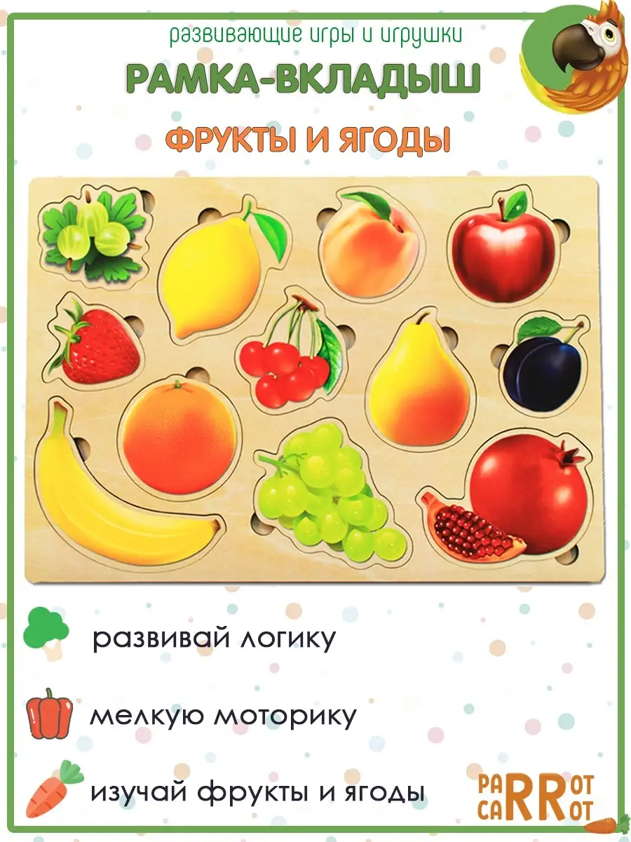 Рамка-вкладыш фрукты Parrot Carrot 19535416 купить за 354 ₽ в  интернет-магазине Wildberries