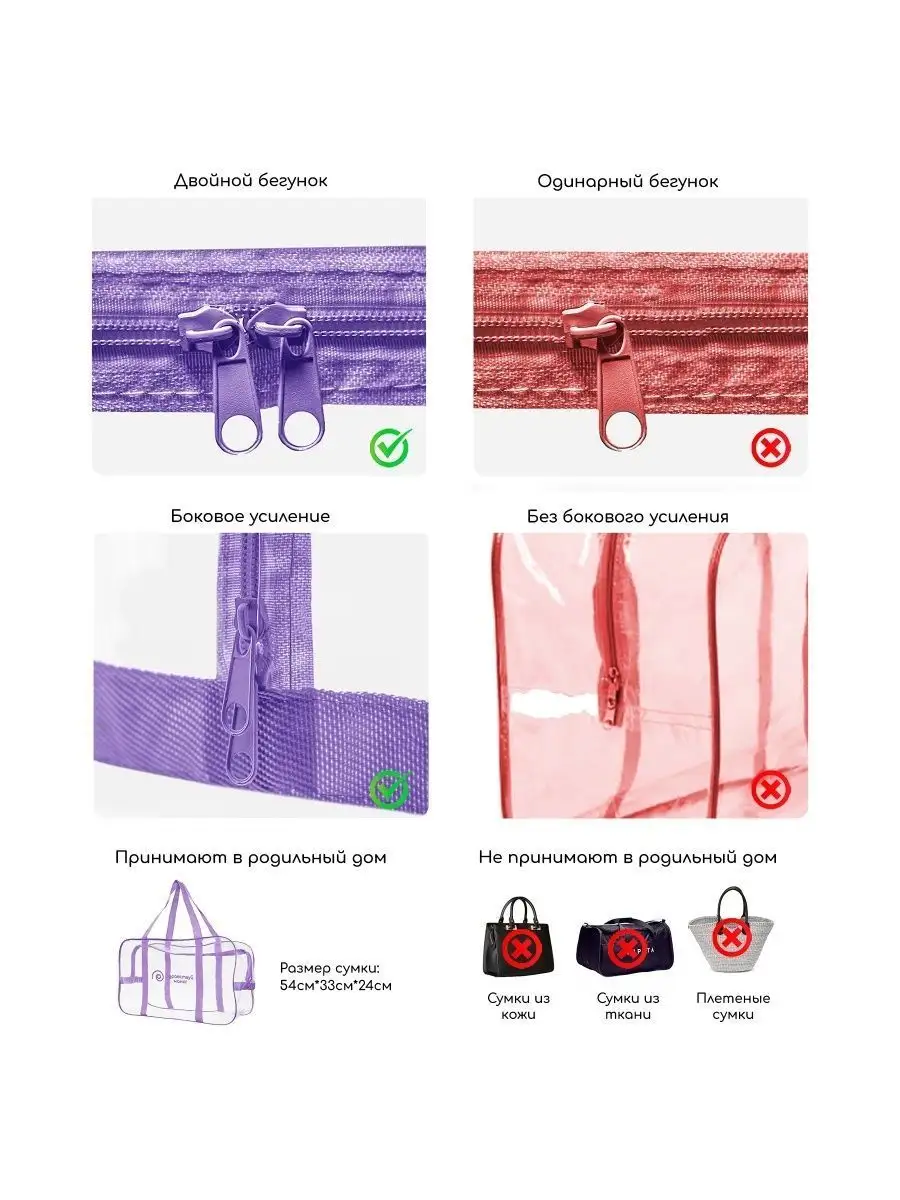 Сумка в роддом прозрачная готовая для мамы и малыша 3 шт здравствуй мама  19539518 купить в интернет-магазине Wildberries