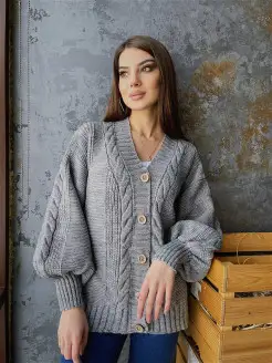 Кардиган короткий оверсайз с пуговицами Albina.Fashion 19651084 купить за 1 120 ₽ в интернет-магазине Wildberries