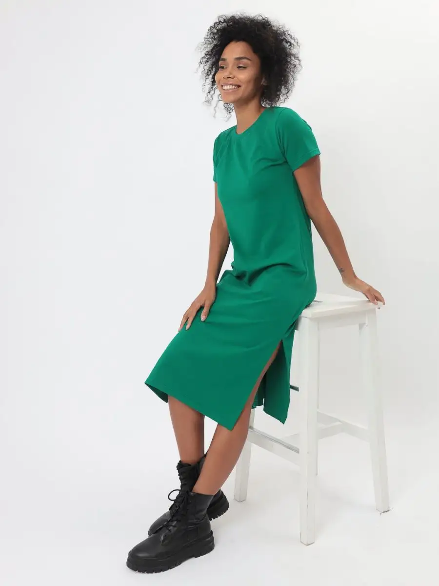 Long green store t shirt dress