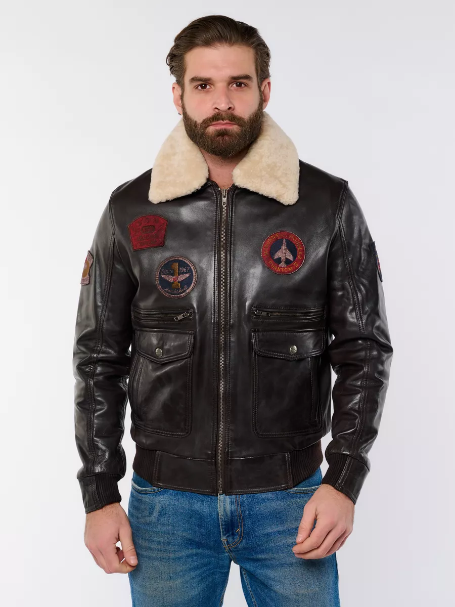 Куртка кожаная с меховым воротником DAVID MOORE 19661228 купить за 28 183 ₽  в интернет-магазине Wildberries