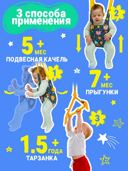 Спортбэби Прыгунки 5в1 подарок. Развивающие подвесные, синий, фото 5