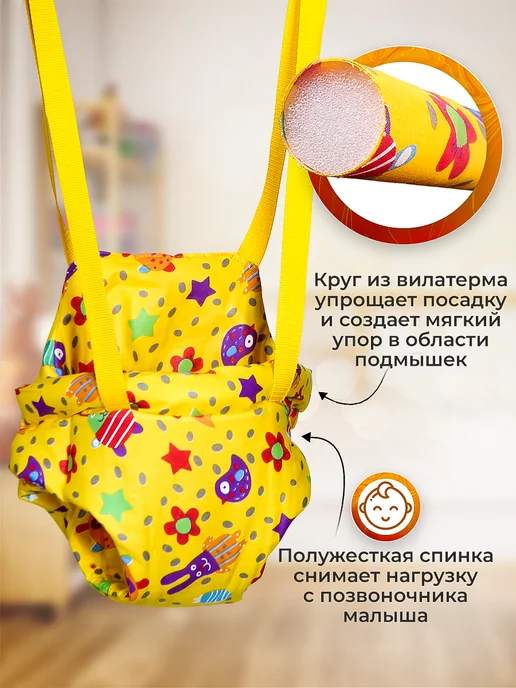 Спортбэби Прыгунки на круге детям 2в1. Подвесные резиновые крепления, вариант, фото 2