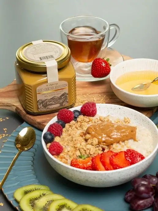 Мералад Урбеч из семян льна золотого с медом и маслом гхи 230г, 230 г, фото 5