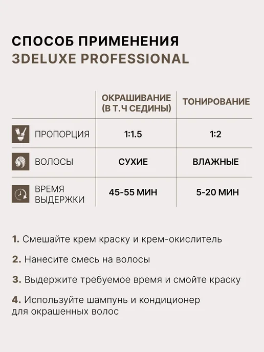 3Deluxe Краска для волос 8.1 светлый блондин пепельный, светлый, фото 8