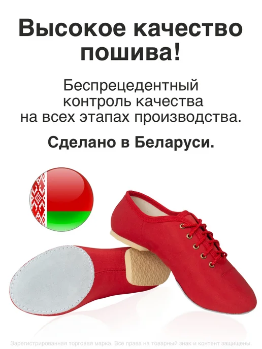 DECADANCE Джазовки для танцев черные тканевые на каблуке, красный, фото 2