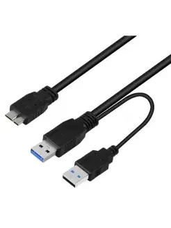 Кабель-переходник для передачи данных USB 3.0 A - MicroUSB-B с дополнительным USB 60см для HDD MyPads 19904789 купить за 461 ₽ в интернет-магазине Wildberries