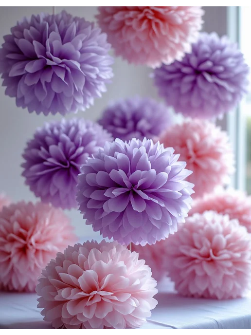 Happy poms Бумажные помпоны для праздника 35 см 25 см, набор 8 шт, 8 шт, фото 7