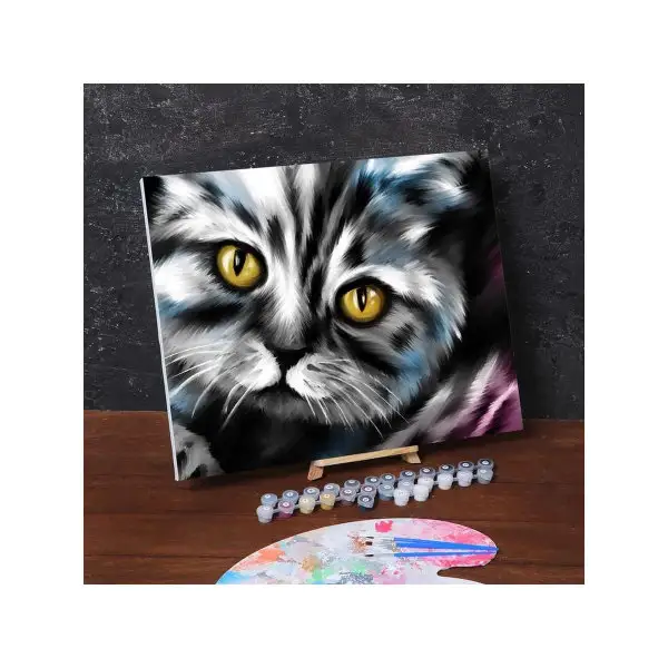Картина по номерам на холсте с подрамником "Котик" 40х50 см