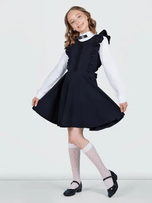 SENS FASHION Сарафан школьный нарядный, синий, фото 2