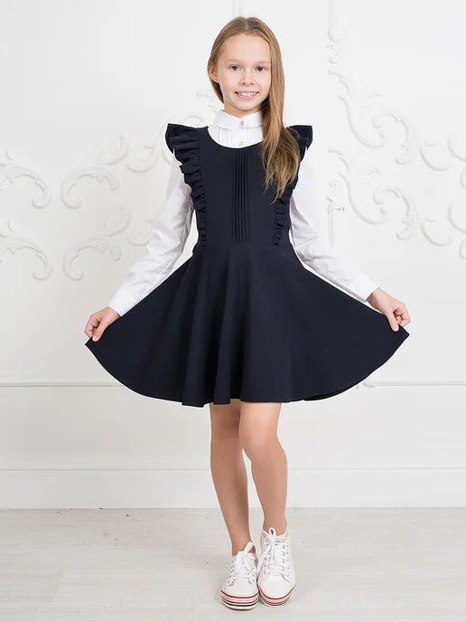 SENS FASHION Сарафан школьный нарядный, синий, фото 7