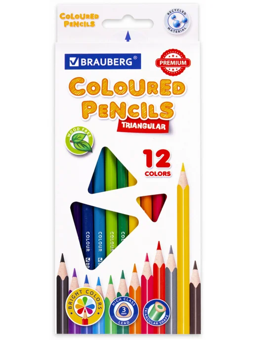 Brauberg Карандаши цветные, ударопрочные, детские, набор 12 цветов, вариант, фото 7