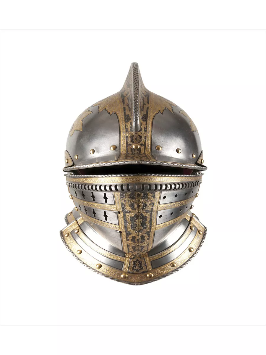 Рыцарский шлем Геральдический щит. Шаблон геральд - векторное изображение клипарта