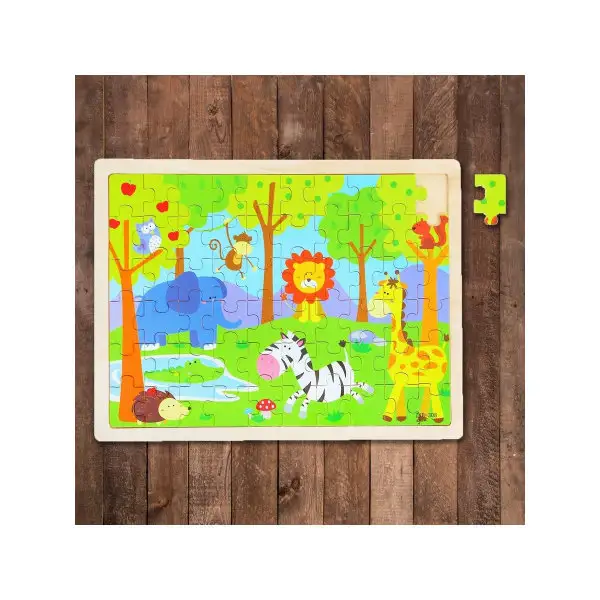 Пазл в деревянной рамке "Зоопарк", 60 элементов, для малышей