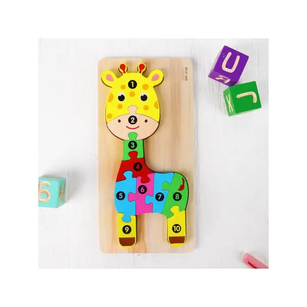 Пазлы по цифрам объёмные "Жираф", развивающие