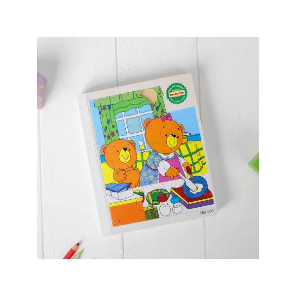 Книжка-пазл "Мишки на кухне" 2,2х14,5х17,5 см