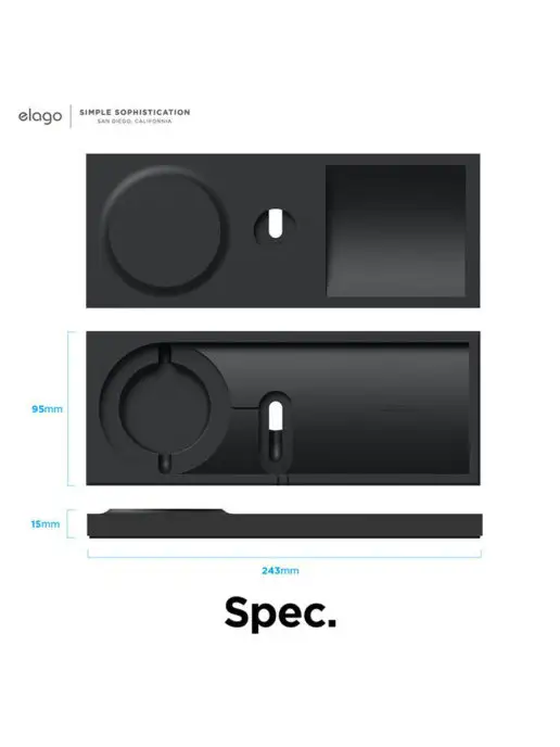 Elago Стенд MagSafe Tray Duo для iPhone Apple Watch Black, черный, фото 4