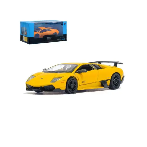 Машина металлическая LAMBORGHINI MURCIELAGO LP 670-4 SV, 1:32, инерция, цвет жёлтый