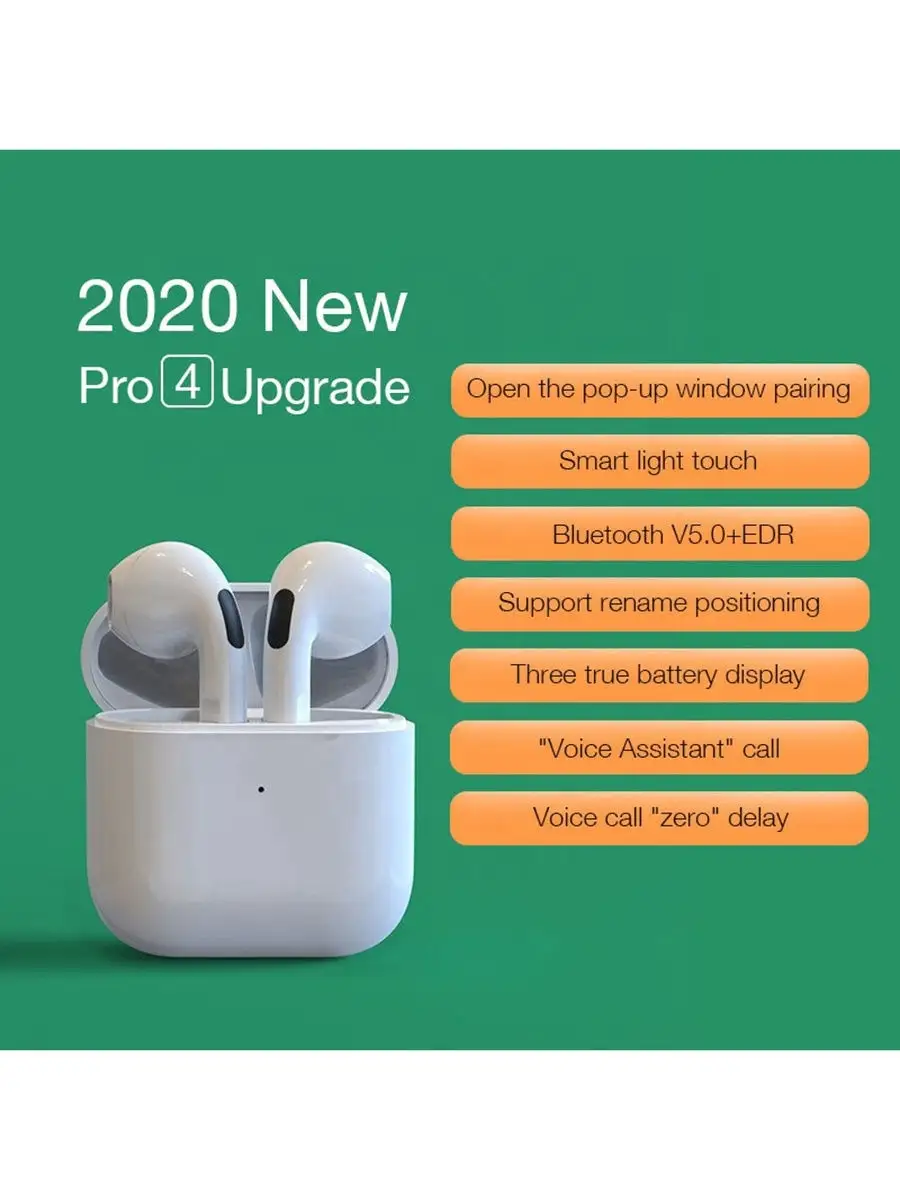 Беспроводные наушники Air Pro 4 / TWS в стиле AirPods Pro4 LuckyYa 20860459  купить в интернет-магазине Wildberries