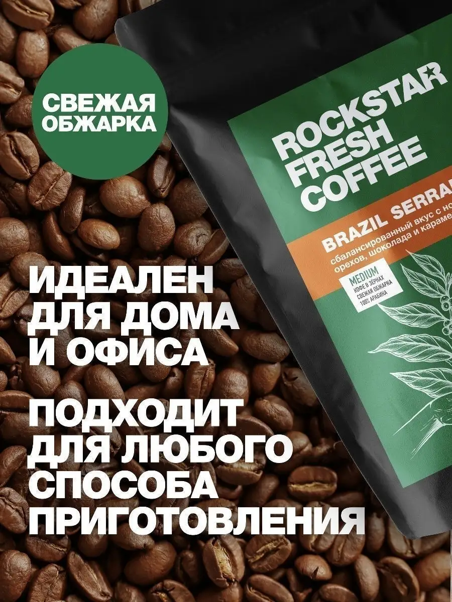 Кофе в зернах арабика ROCKSTAR COFFEE 20864212 купить в интернет-магазине  Wildberries