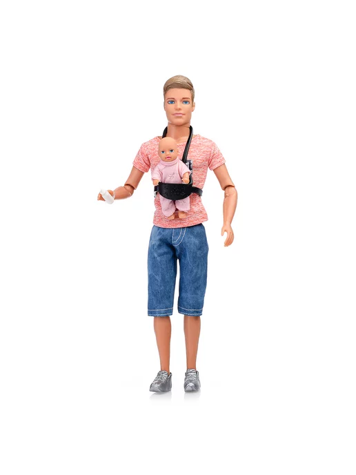 DEFA Lucy Кукла кен Молодой папа с коляской Barbie игровой набор, голубой, фото 6