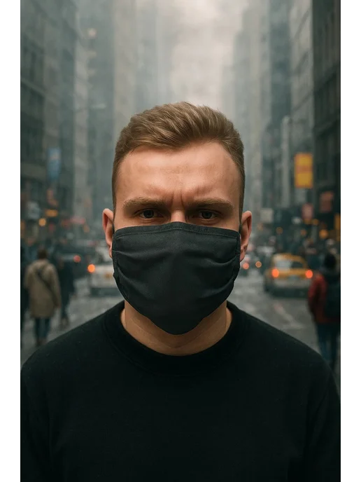 Новые технологии Маска многоразовая, черный