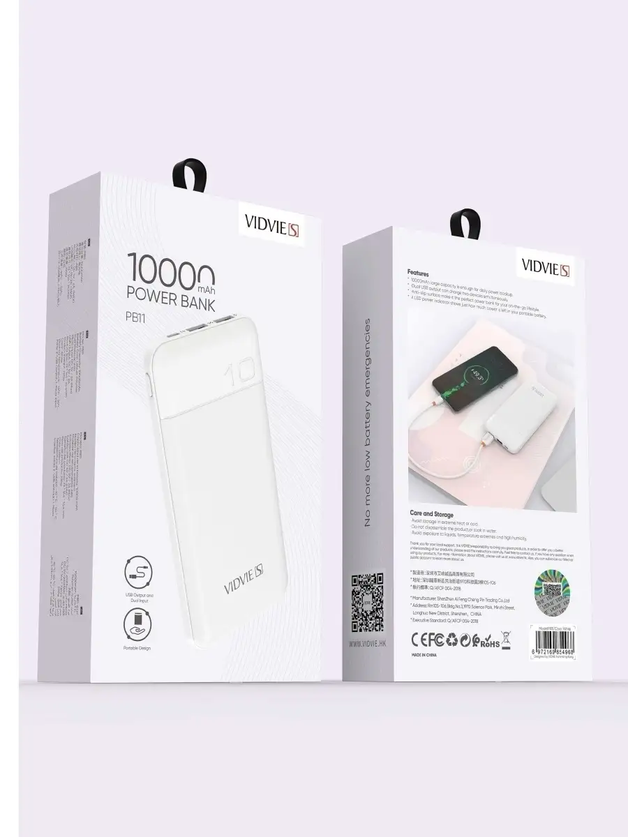 Внешний аккумулятор power bank портативная зарядка пауэрбанк для телефона  VIDVIE повербанк 10000mah Vidvie 20962305 купить в интернет-магазине  Wildberries