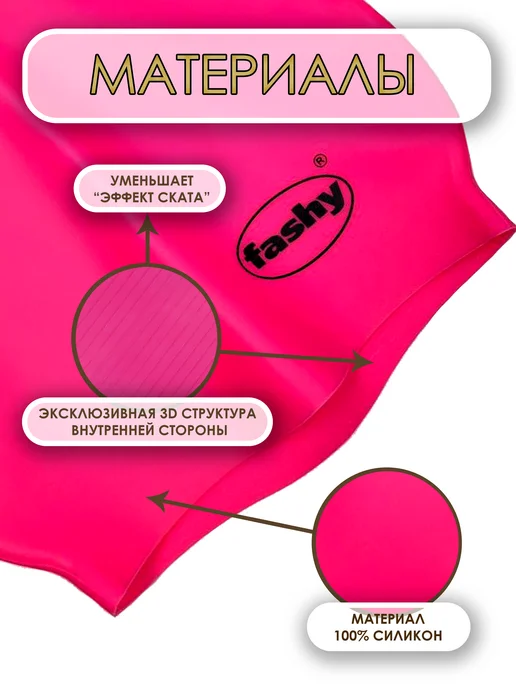 FASHY Силиконовая шапочка для бассейна и плавания, розовый, фото 2