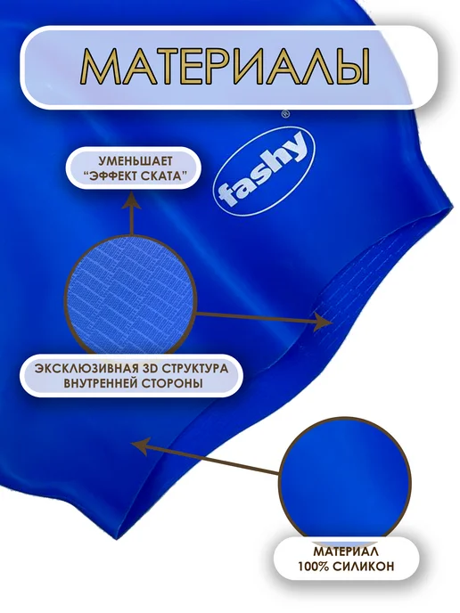 FASHY Силиконовая шапочка для бассейна и плавания, синий, фото 2