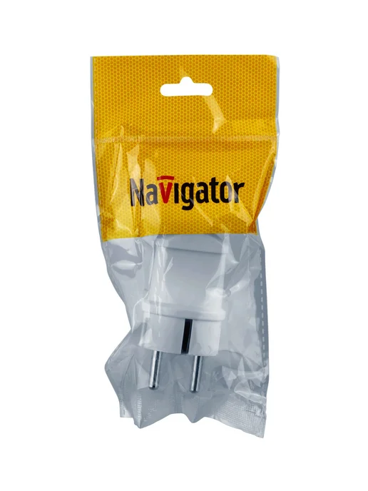 Navigator Вилка электрическая прямая с заземлением 16А, белый, фото 5