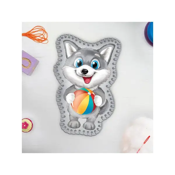 Игрушка из фетра "Собачка с мячом", с термонаклейкой и перфорацией