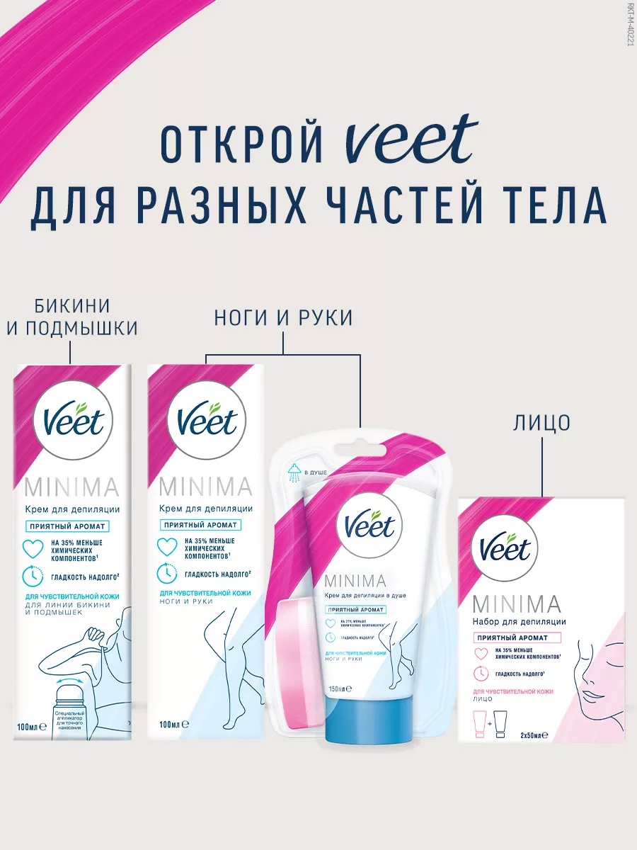 Крем для депиляции для сухой кожи MINIMA, 100мл VEET 20995208 купить за 372  ₽ в интернет-магазине Wildberries