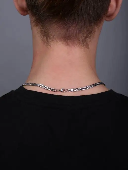 Alltrends Цепь мужская на шею из стали сталь, серый, фото 8