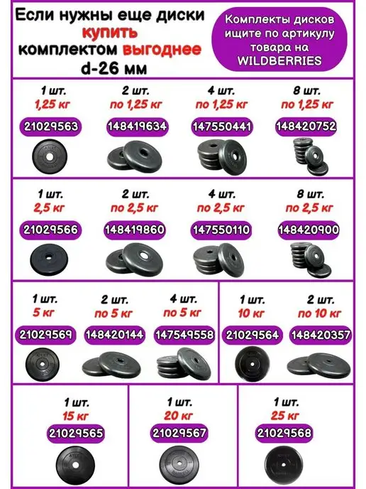 MB Barbell Диск для штанги 10кг (D 26мм), 10 кг, фото 2