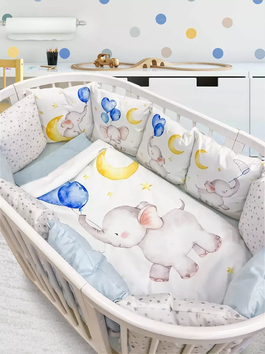Бортики в кроватку для новорожденных — купить в Москве бортики в детскую кроватку в luchistii-sudak.ru