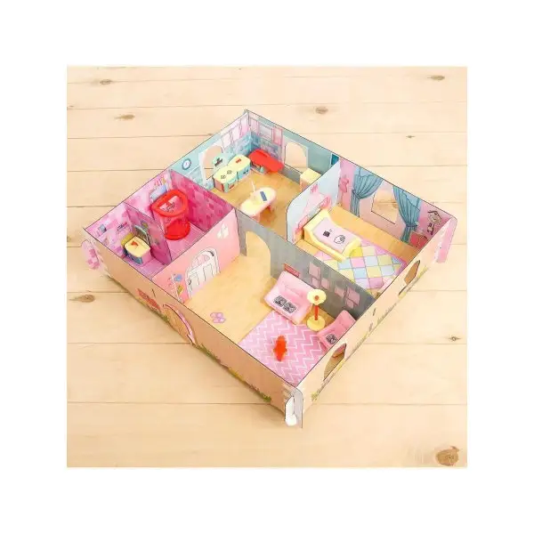 "Кукольный дом" из картона, пони и аксессуары