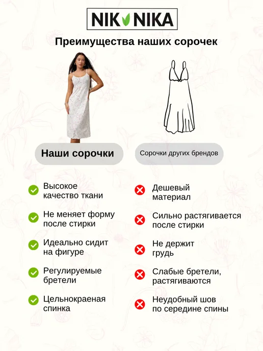 Nik Nika Ночная сорочка ночнушка больших размеров, белый, фото 7