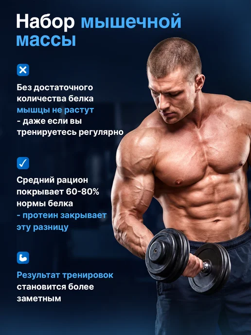 BIGSNT Протеин сывороточный для мышечной массы без сахара, 3,4 л, фото 6