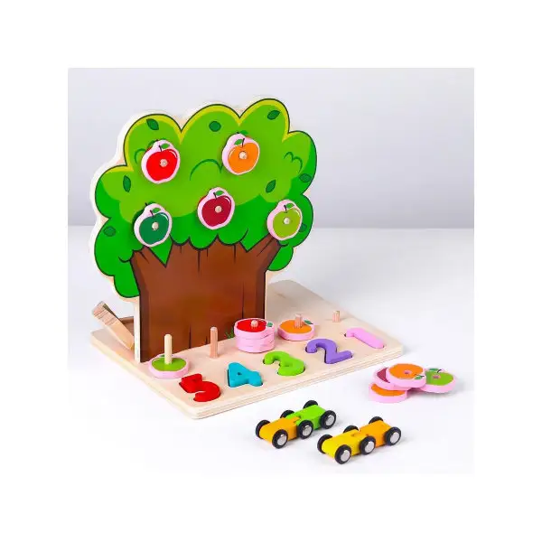 Автотрек + развивающие игры 4 в 1 "Дерево и цифры"