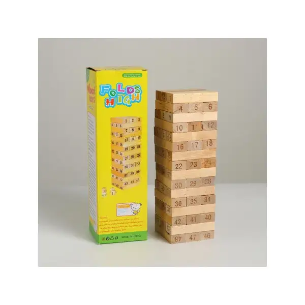 Развивающая настольная игра "Дженга" с цифрами
