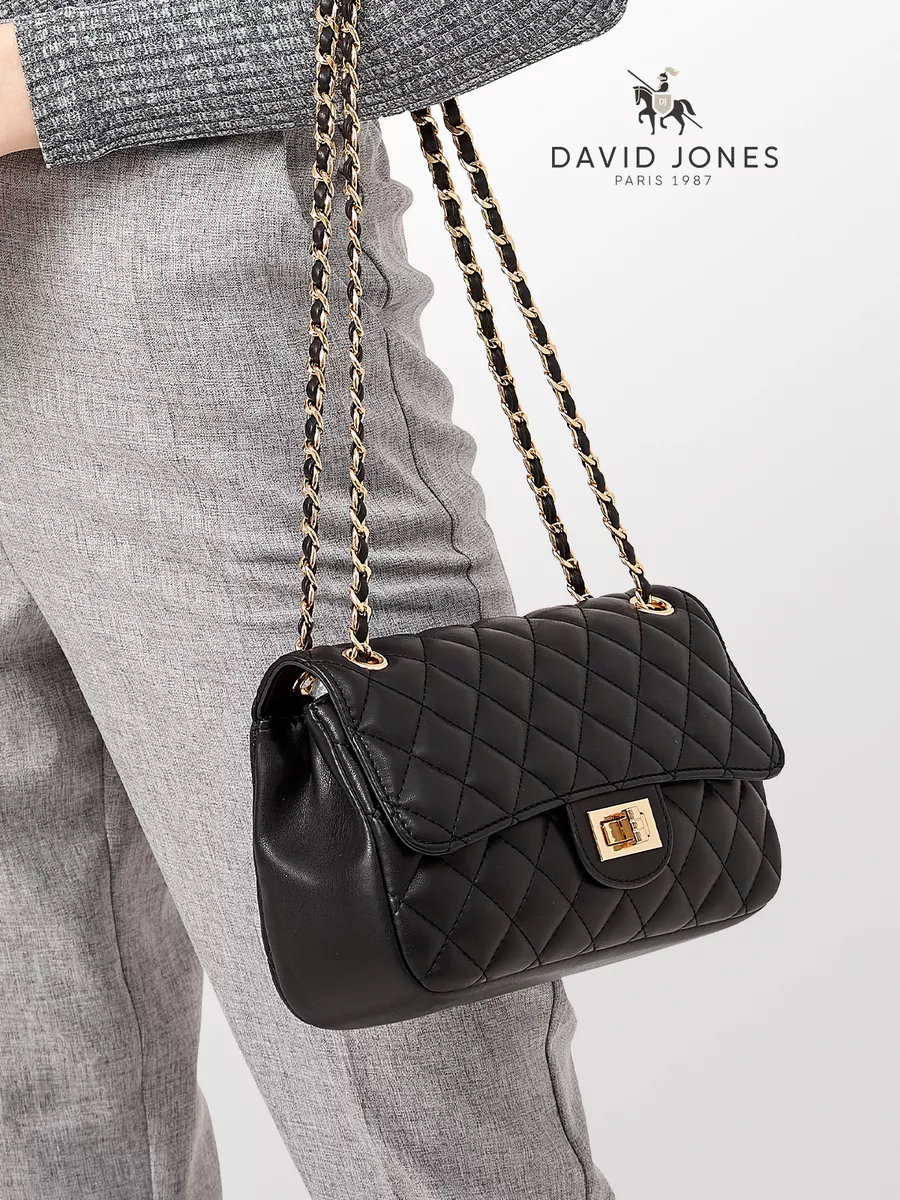 Сумка через плечо маленькая черная кросс-боди David Jones 21090233 купить  за 2 574 ₽ в интернет-магазине Wildberries