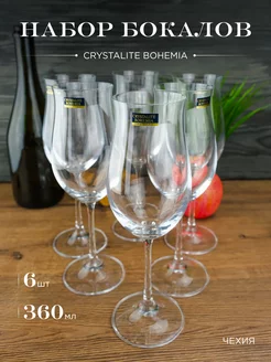 Набор бокалов для вина Safia 360 мл 6 шт Crystal Bohemia 21127669 купить за 1 125 ₽ в интернет-магазине Wildberries